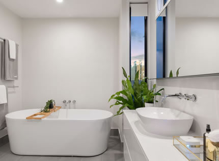 modern sink and bathtub